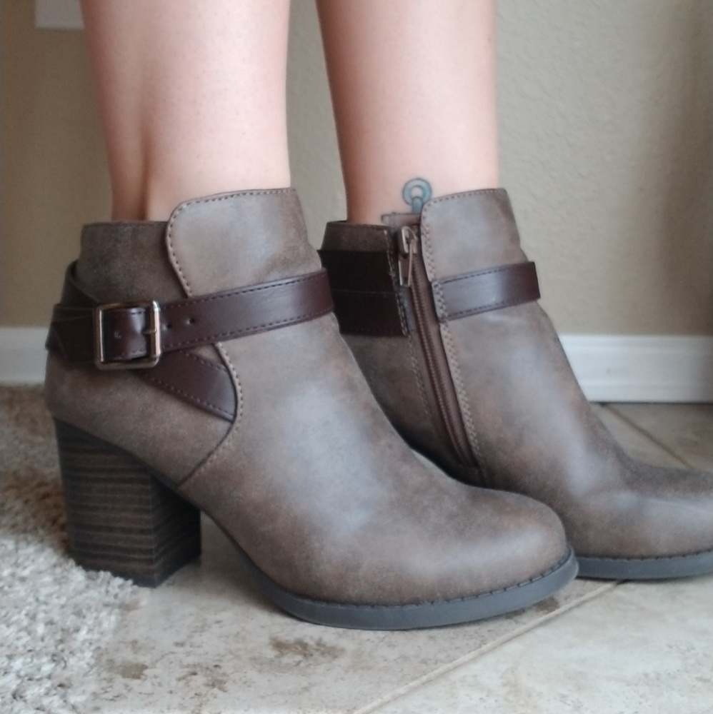 High heel booties.